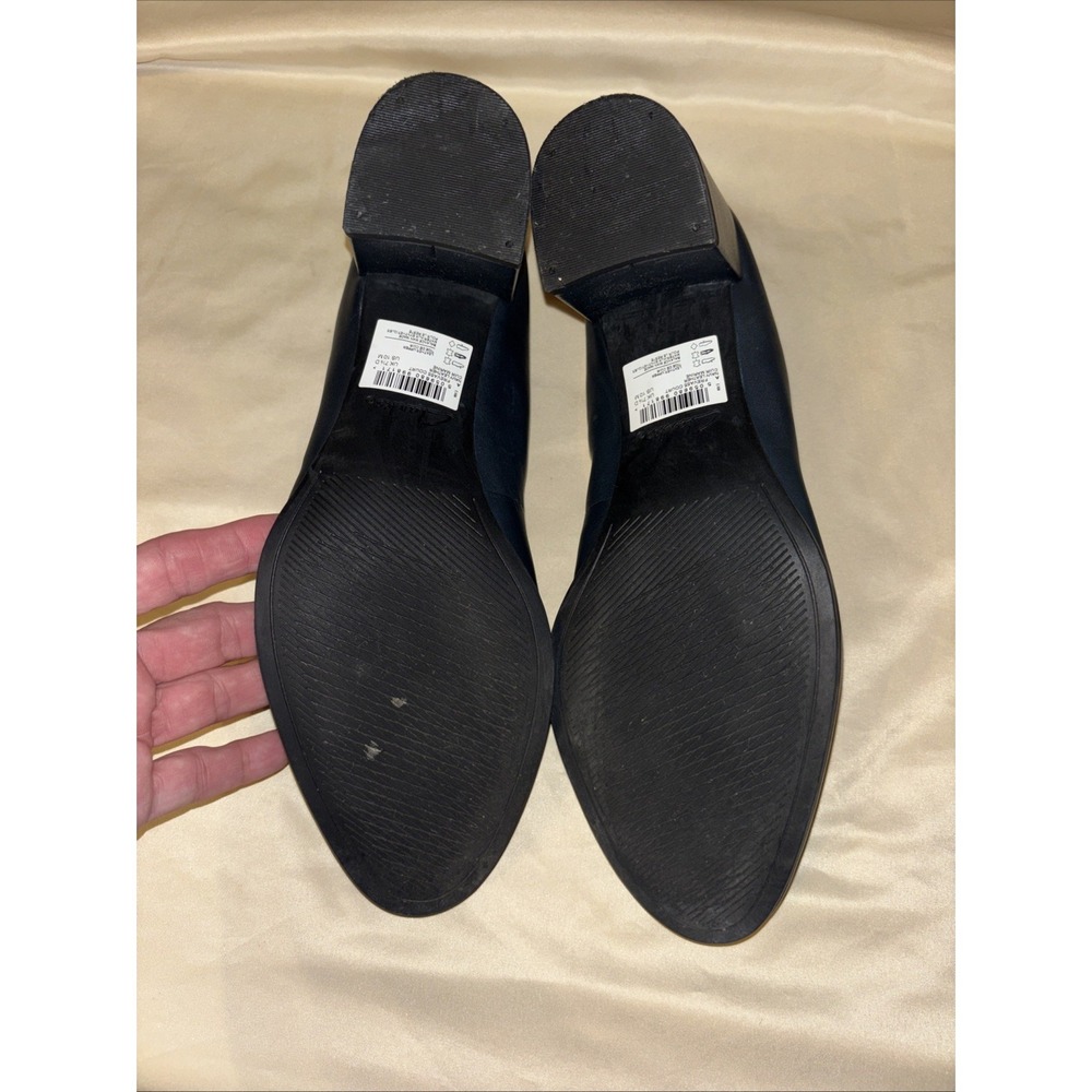 Clarks 10 M Freva 55 Court Pumps Navy Leather Classic Career Block Heels $110 - Picture 14 of 16